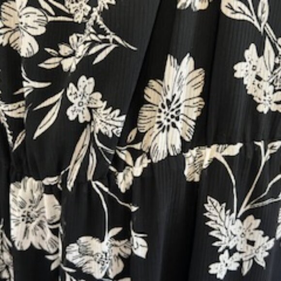 J. Crew Mercantile Maxi Dress Black/White Floral Tiered Strappy, Size 8 - Picture 11 of 11